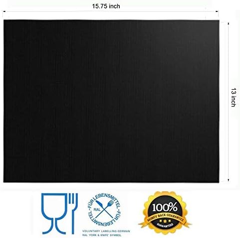 Black Non-Stick Reusable Grill Mats Set of 6