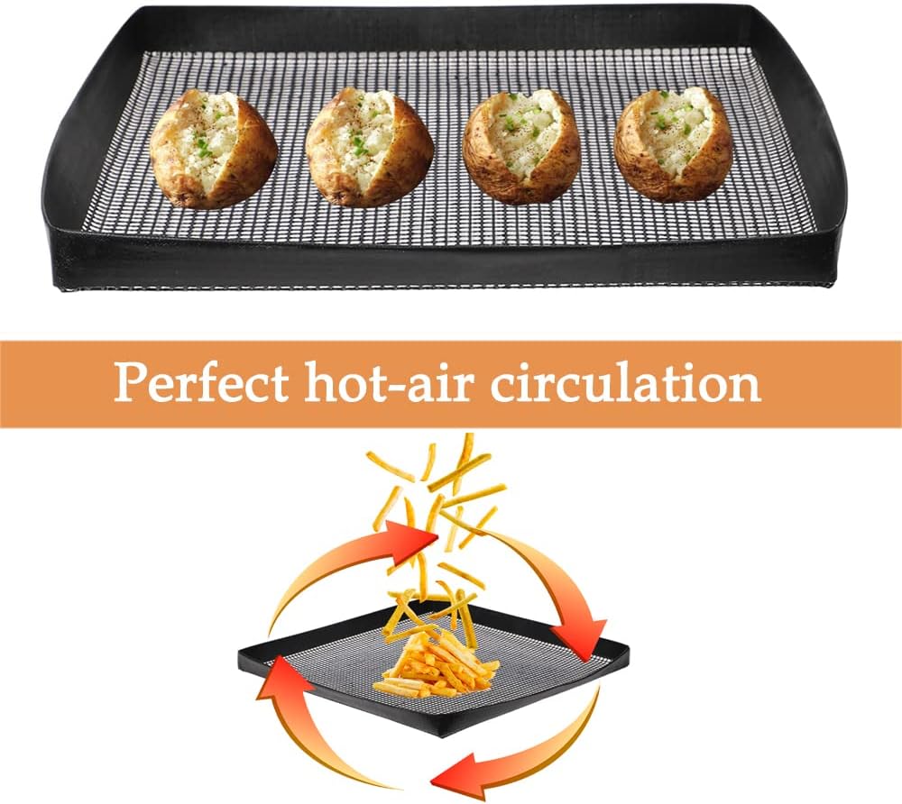 Black Non-Stick Grill Mesh Baskets Pack of 2