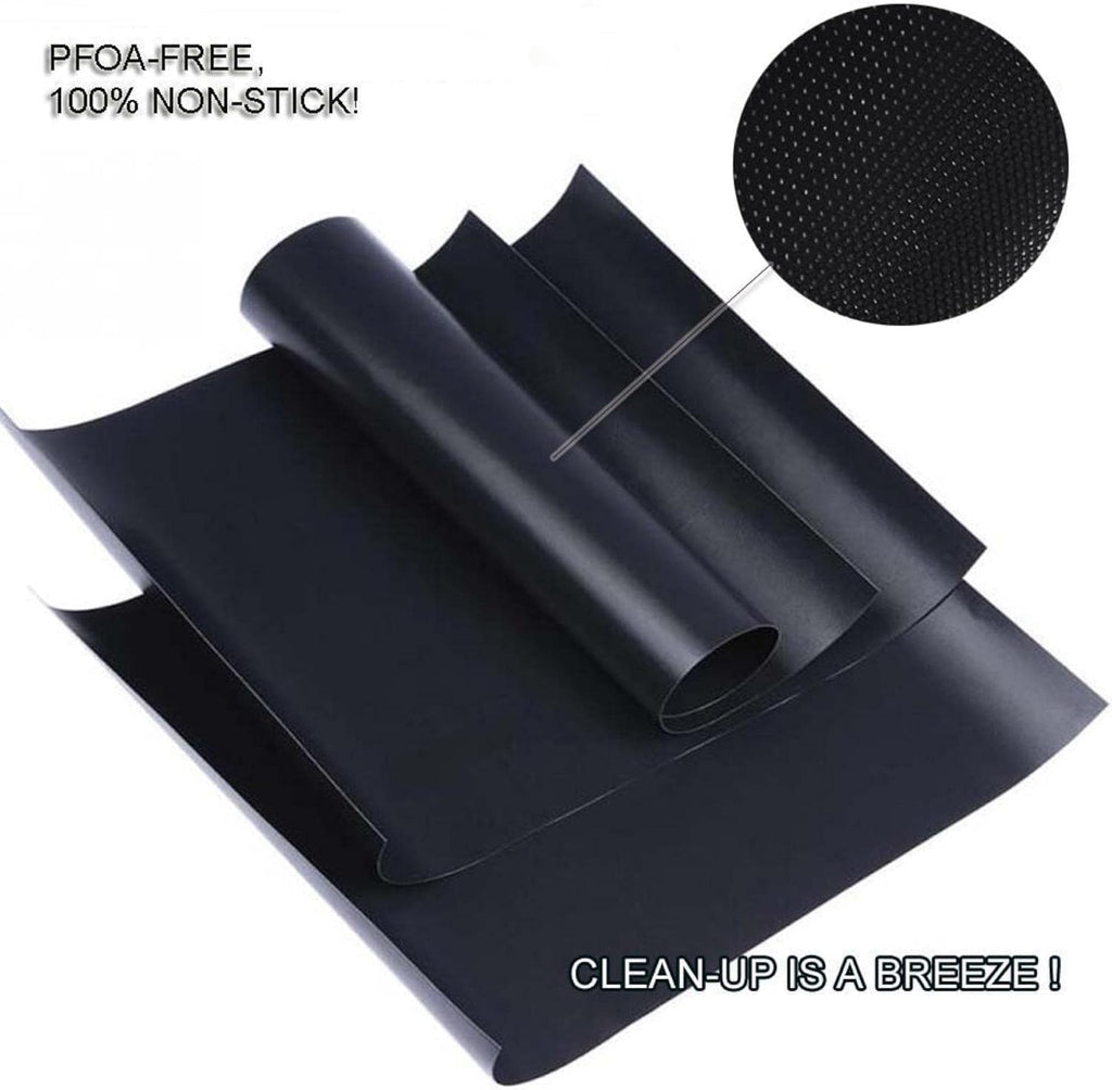 Black Non-Stick Reusable Grill Mats Set of 6