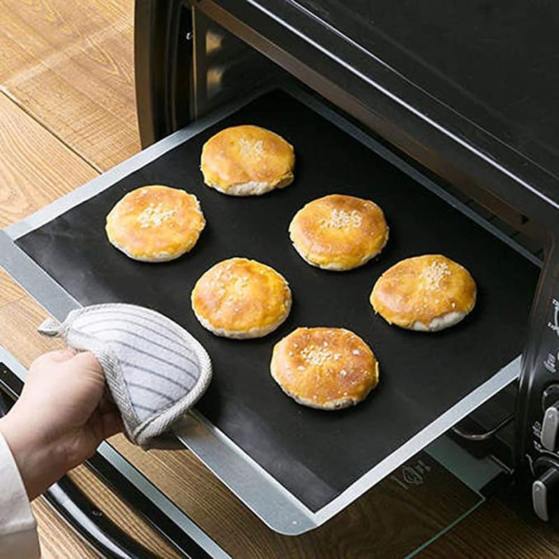 Black Non Stick Reusable BBQ Grill Mats 2 Pack