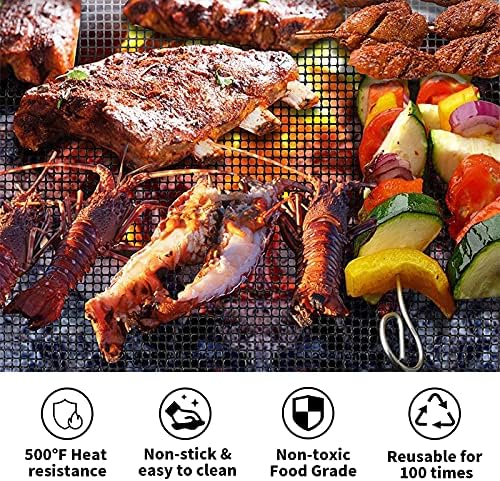 Non-Stick Reusable Grill Mesh Mats Set of 3