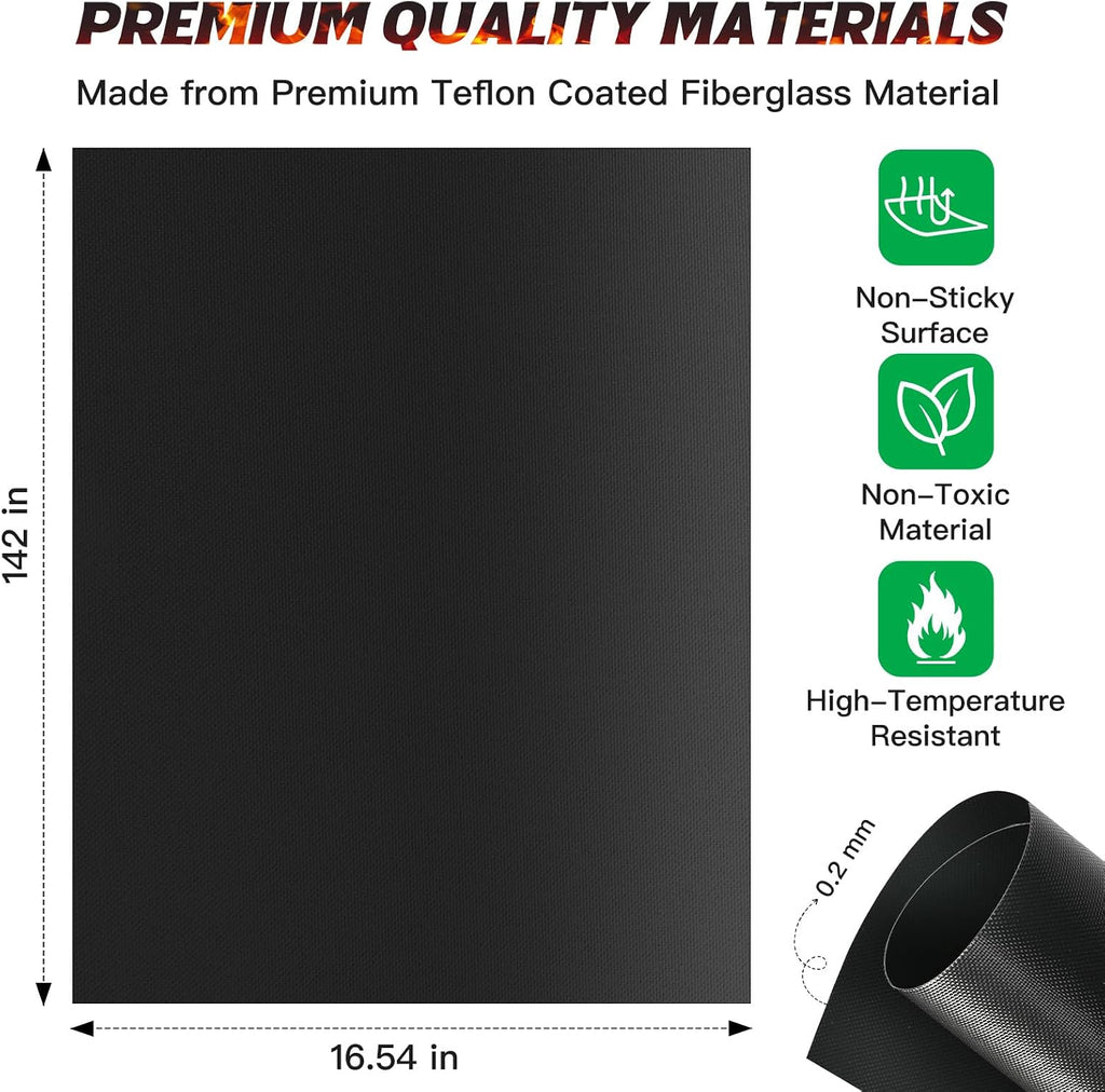 Black Non Stick Reusable Grill Mats
