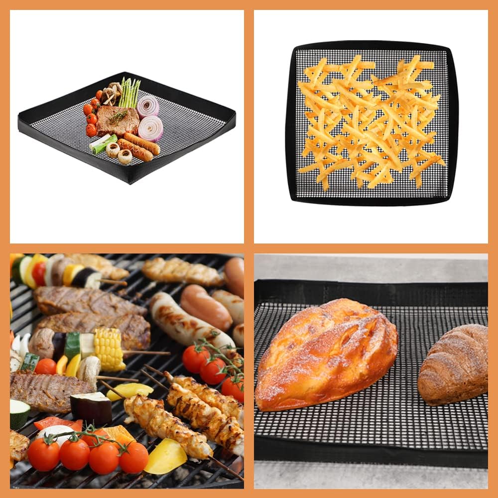 Black Non-Stick Grill Mesh Baskets Pack of 2