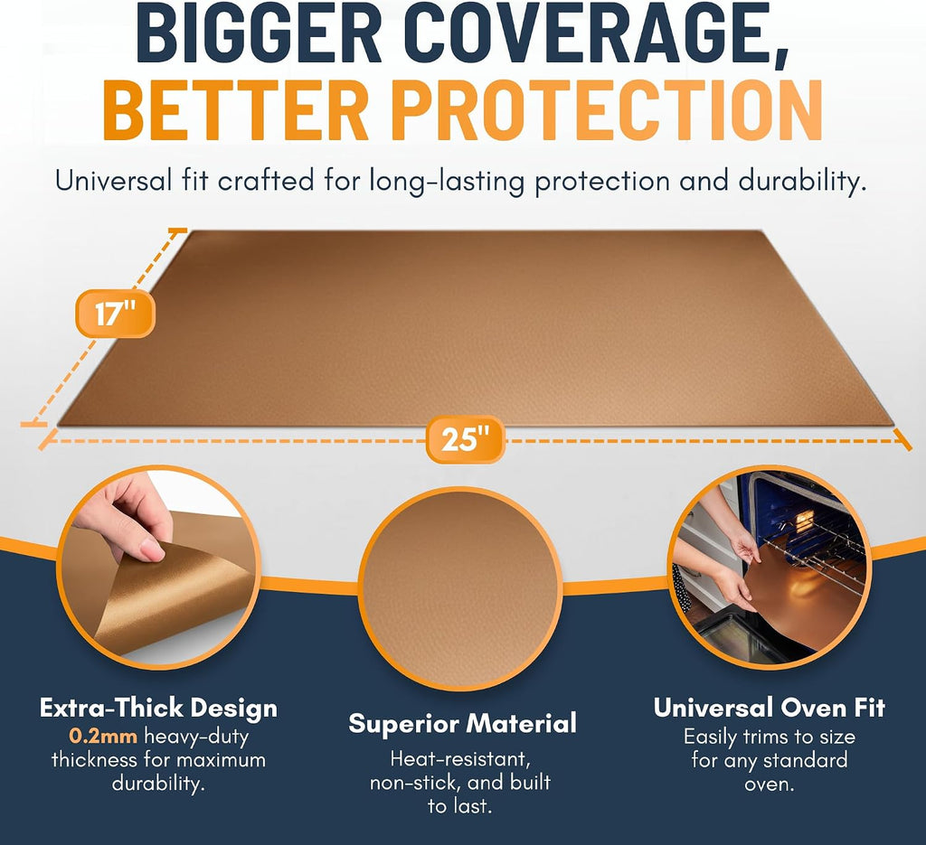 Stick Reusable Oven Liners 4 Pack 17”x25”