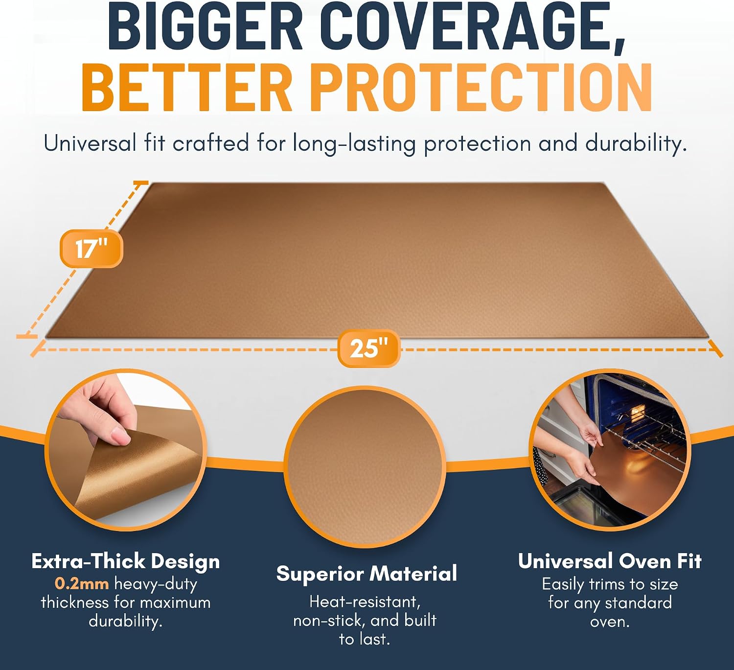 Stick Reusable Oven Liners 4 Pack 17”x25”