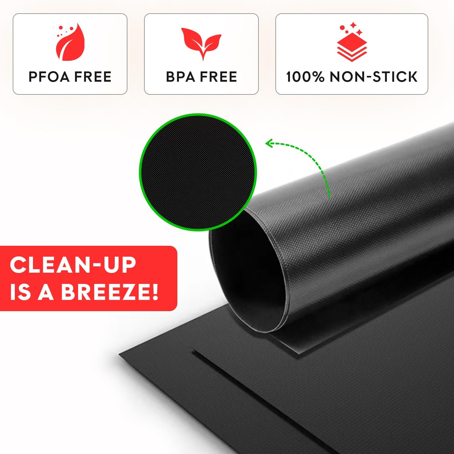 Non-Stick Reusable BBQ Grill Mats Set of 3
