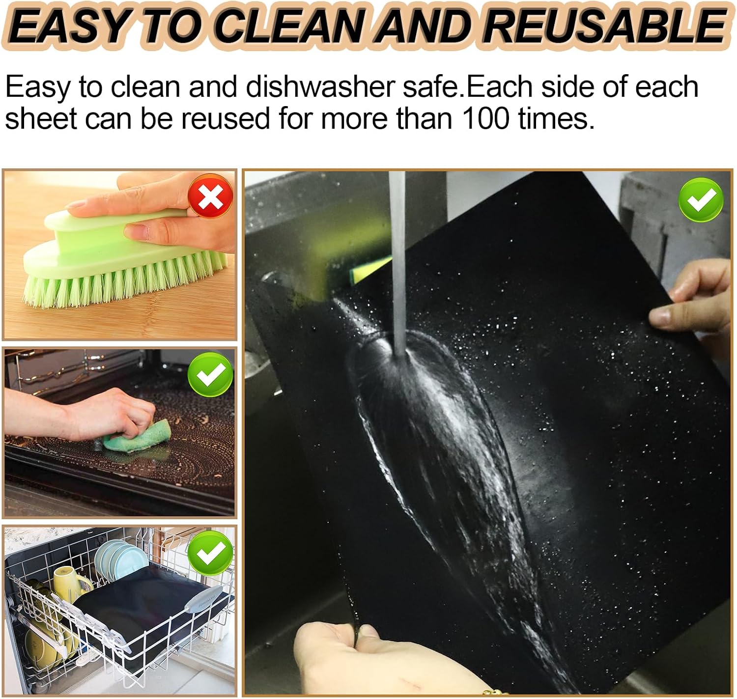 Non-Stick Reusable BBQ Grill Mats 6 Pack 15.75x13 Inch