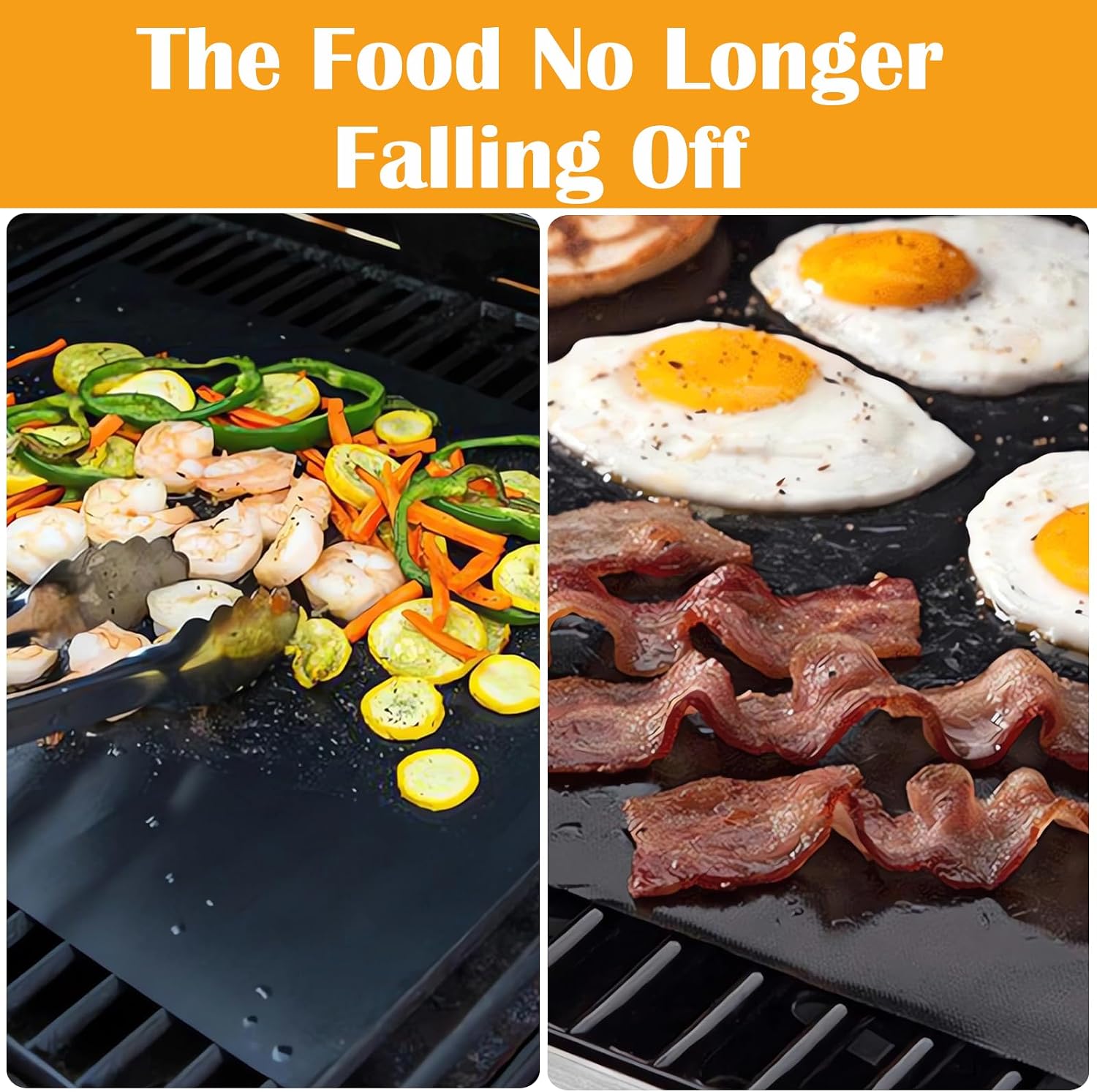 Stick Reusable BBQ Grill Mats Set of 10