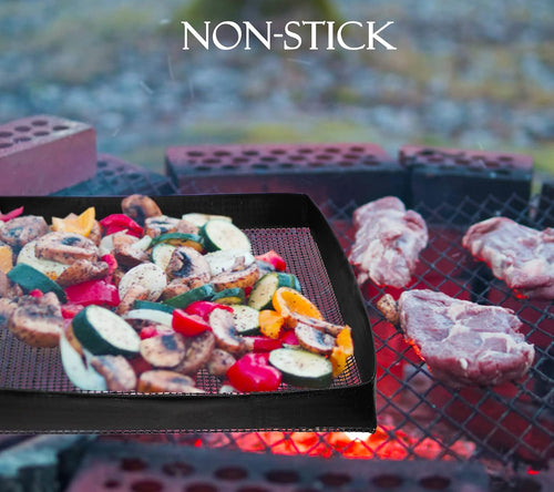 Black Non-Stick Grill Mesh Baskets Pack of 2