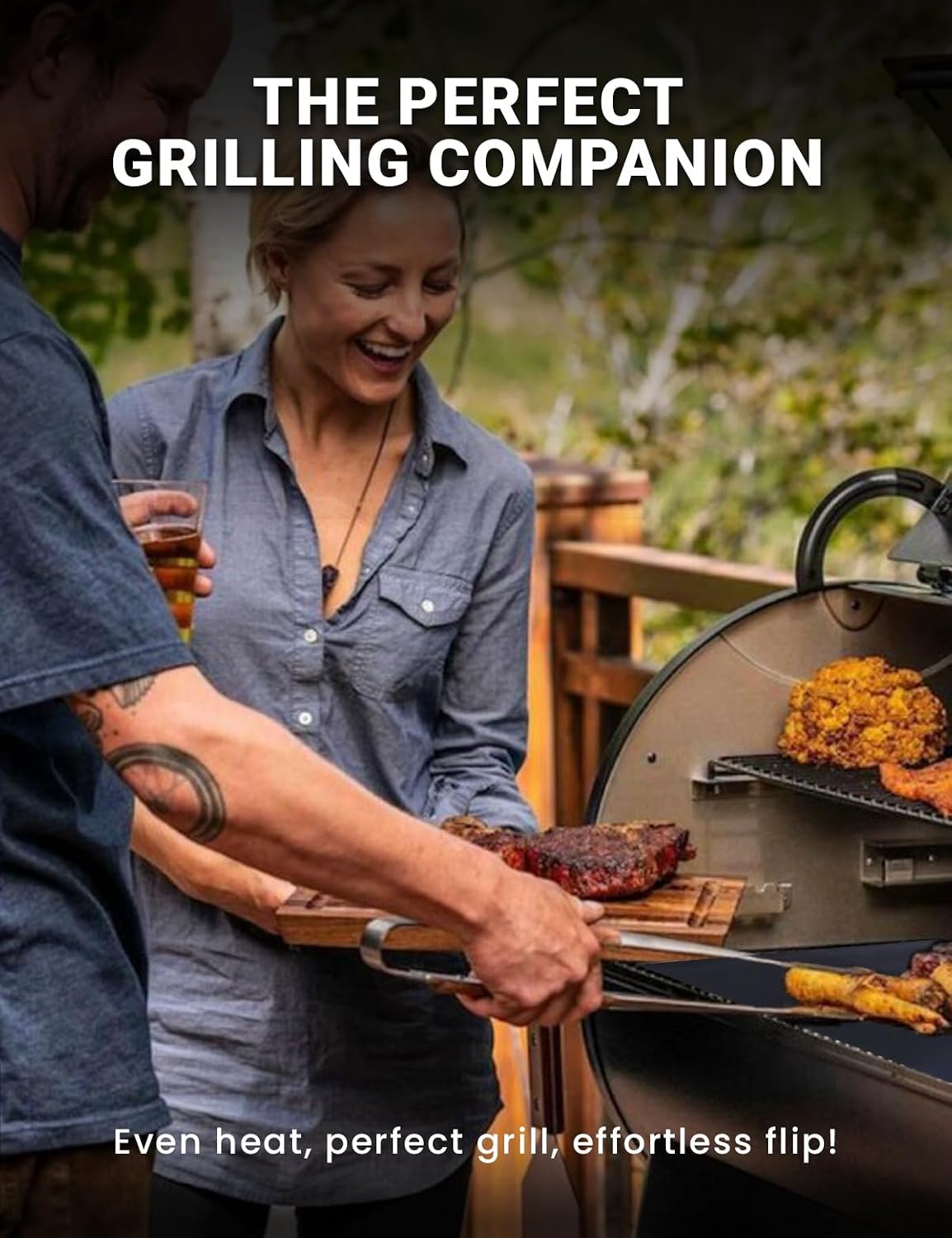 Black Copper Reusable Grill Mats 5PCS