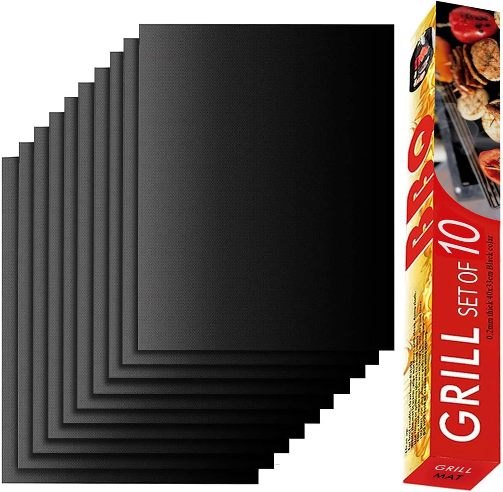 Non-Stick BBQ Grill Mats Set of 10
