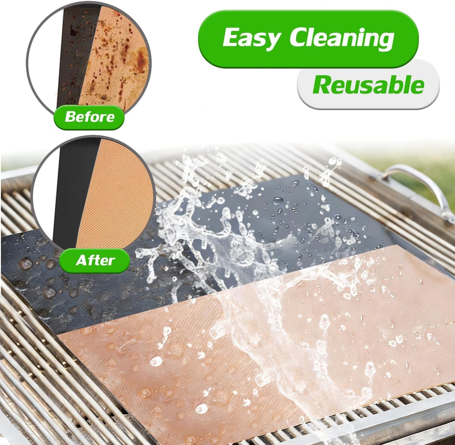 Non-Stick BBQ Grill Mats Set of 8