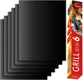 Black Non-Stick Reusable Grill Mats Set of 6