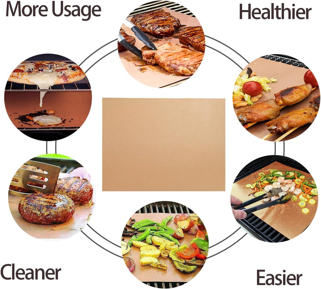 BBQ Grill Mats 6 Pack 15.75x13 Inch