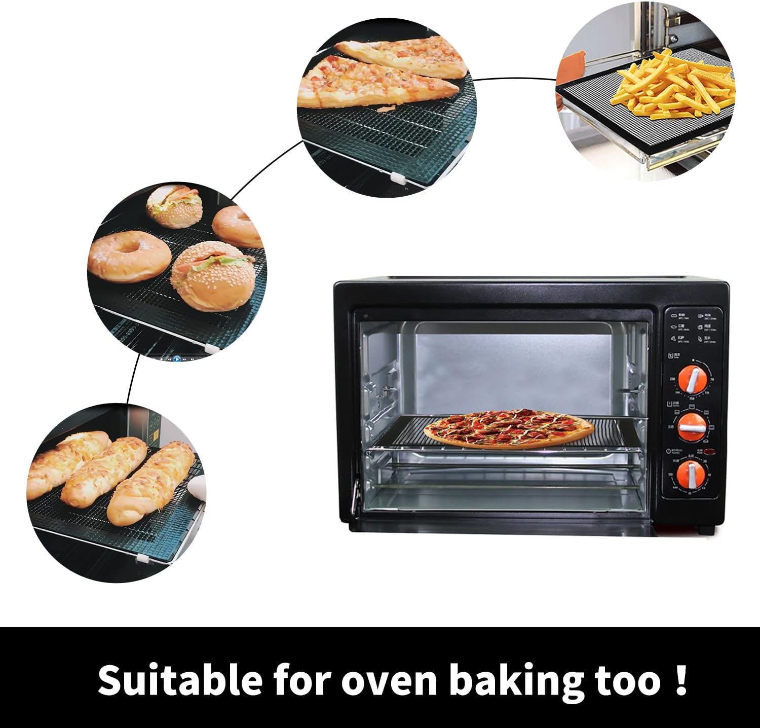 Non-Stick Reusable Grill Mesh Mats Set of 3