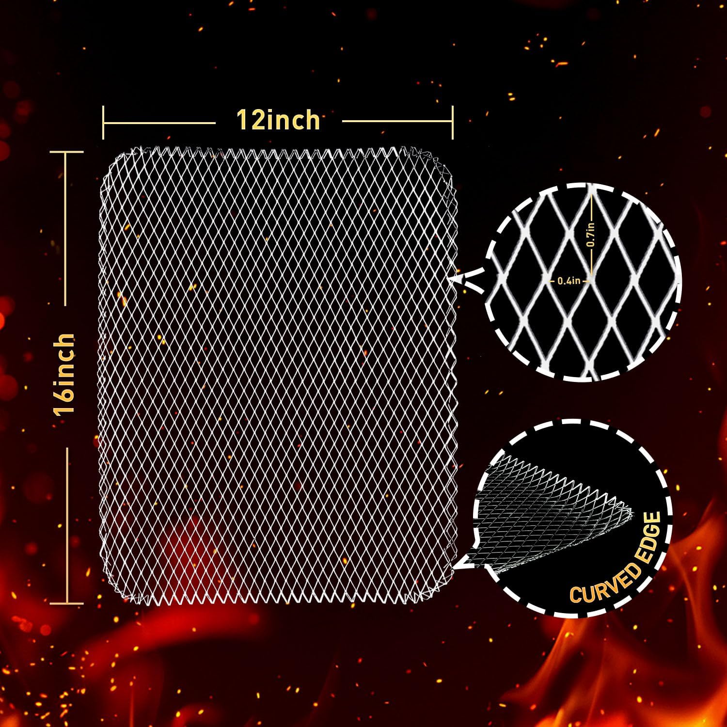 Disposable Aluminum Grill Mesh Mats 10 Pcs