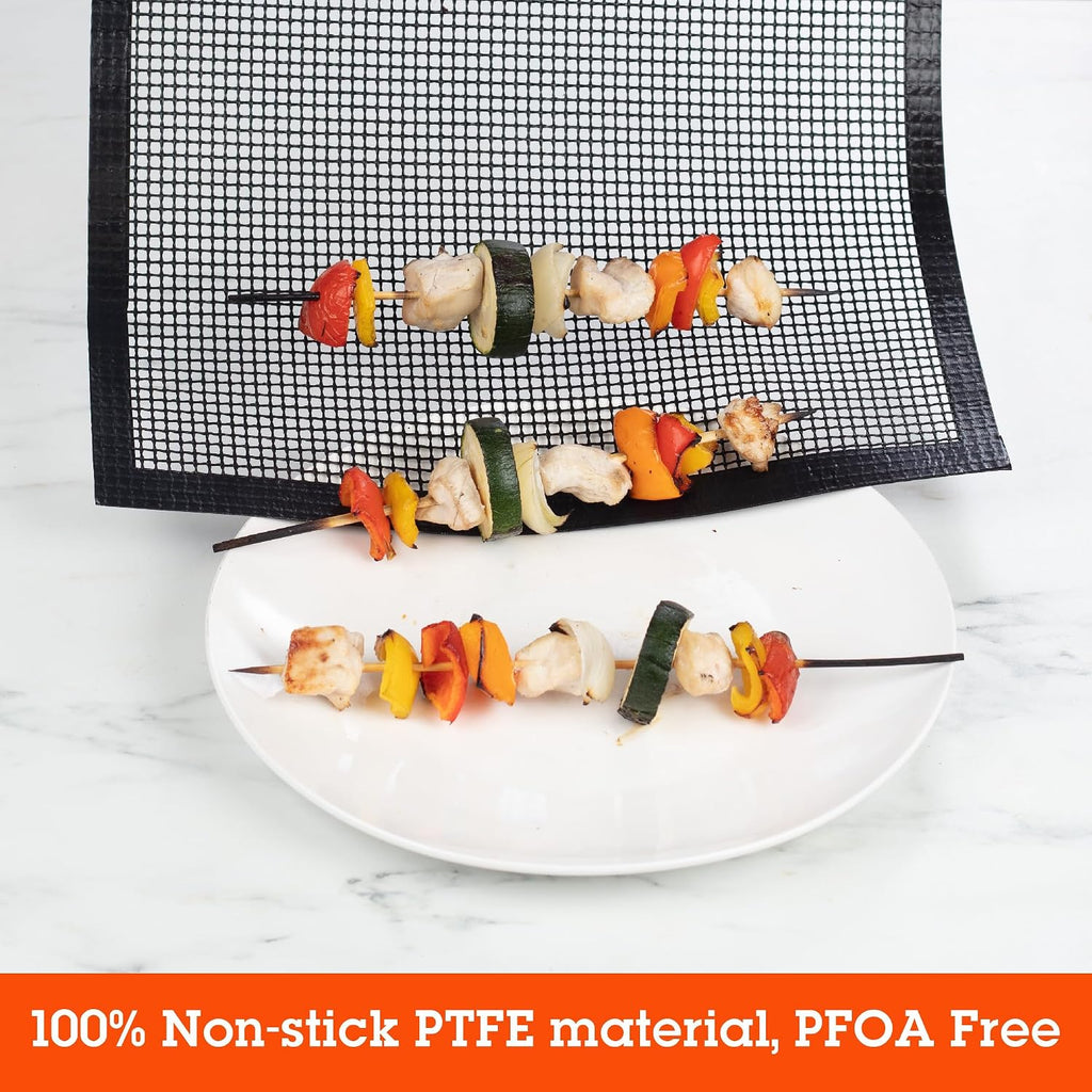 Non-Stick Reusable Grilling Mesh 2 Pack 13.25"x18"
