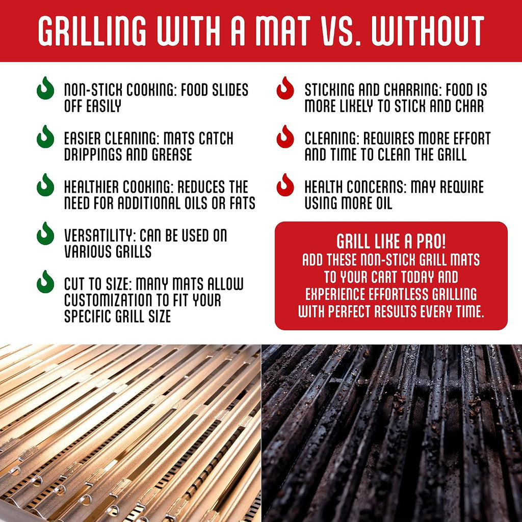 Black Non Stick Reusable Grill Mats Set of 3