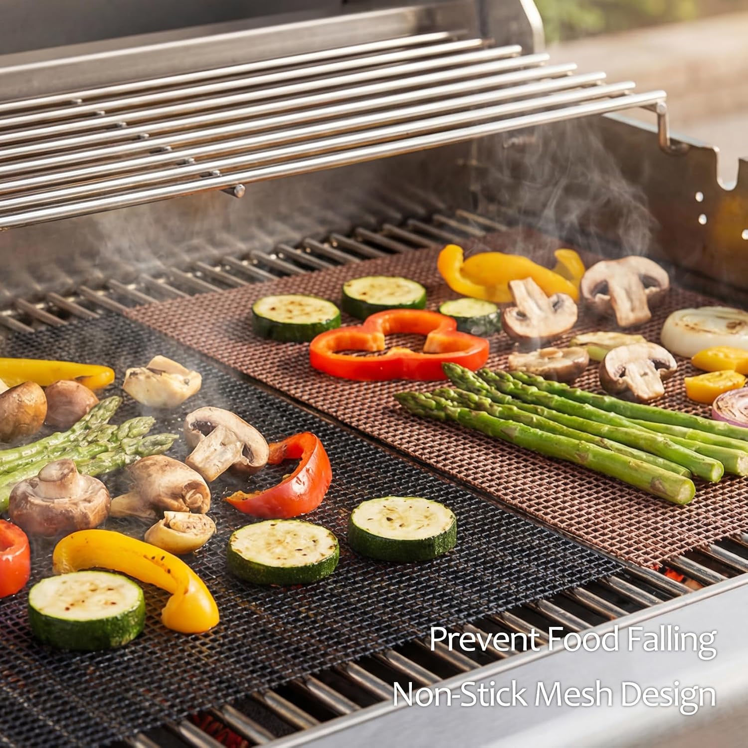 Non-Stick BBQ Grill Mesh Mats 6 Pack