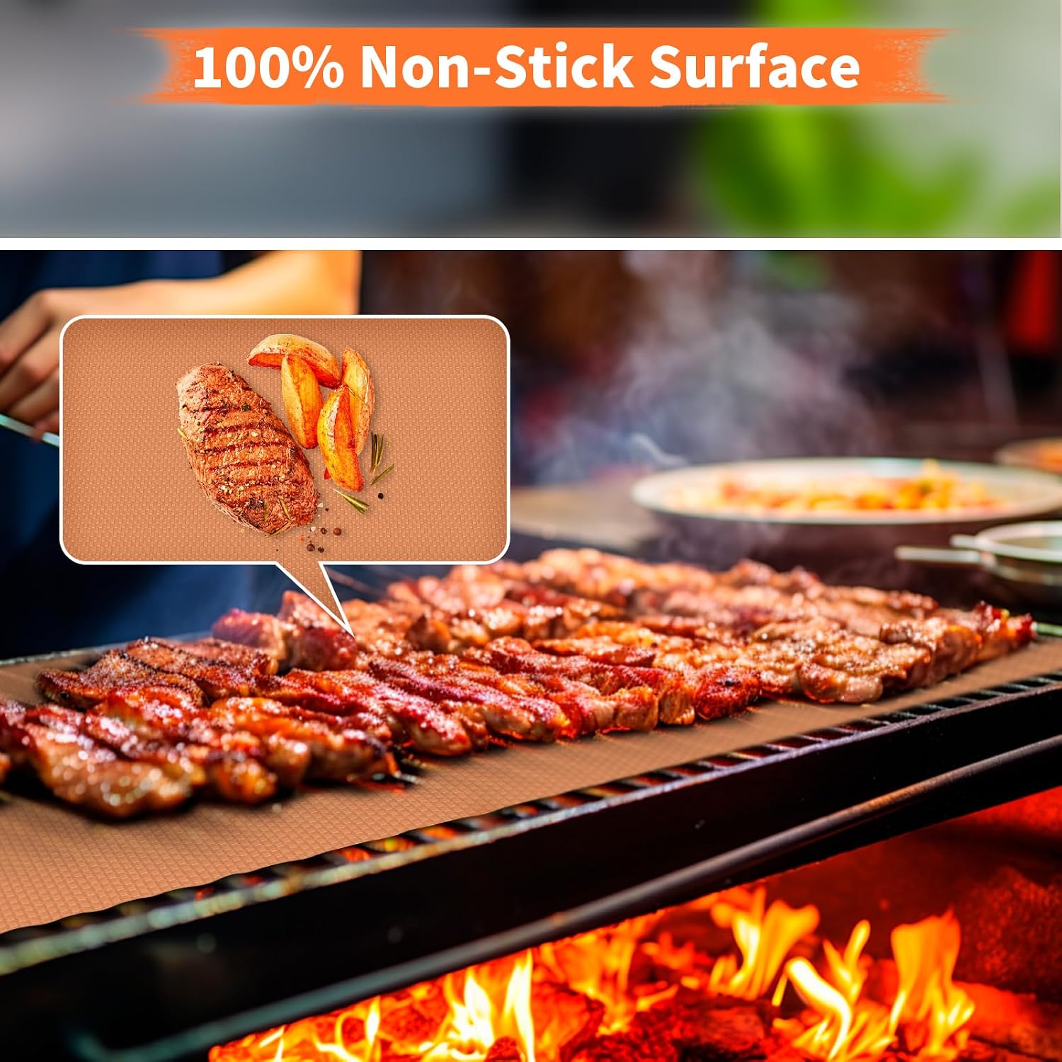 BBQ Grill Mats 7 Pack 15.75x13 Inch