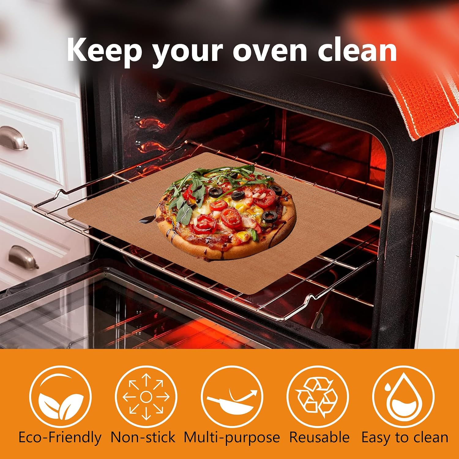 Stick Reusable Oven Liners 2 Pack 17x25 Inch