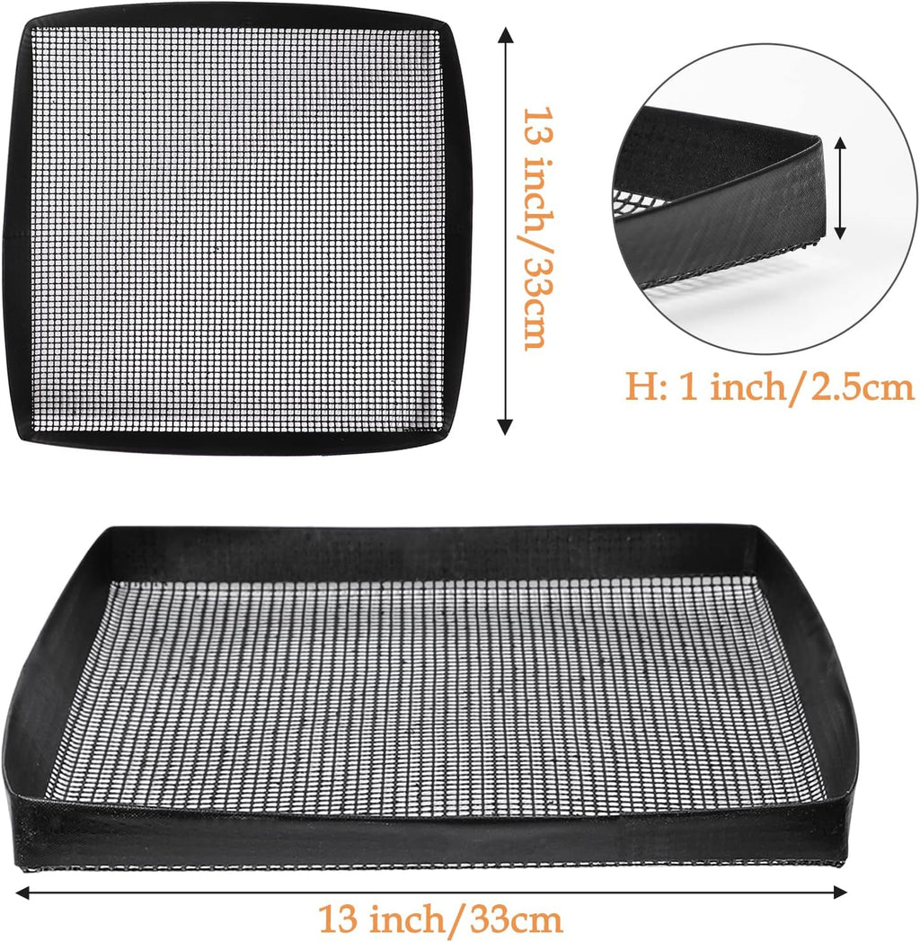 Black Non-Stick Grill Mesh Baskets Pack of 2