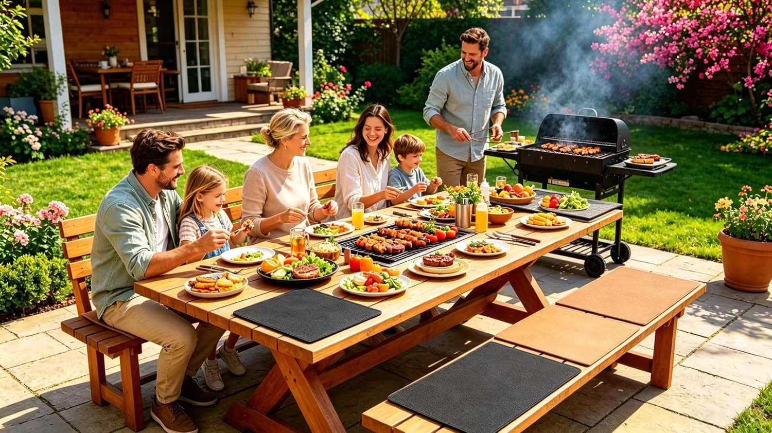 Non-Stick Reusable BBQ Grill Mats 5 Pack