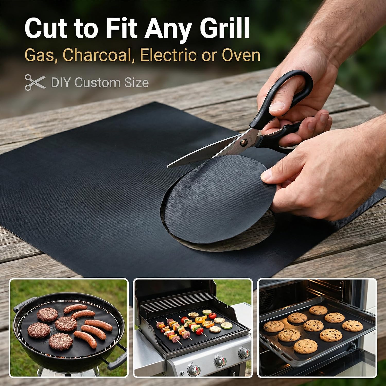 Non-Stick Grill Mats 10 Pack 23x16.5 Inch