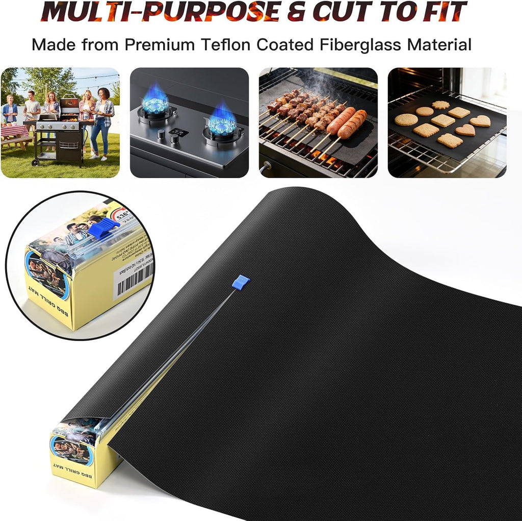 Black Non Stick Reusable Grill Mats