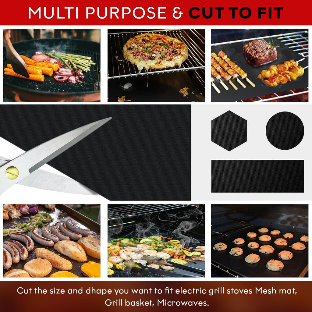 Non-Stick Reusable BBQ Grill Mats Set of 3