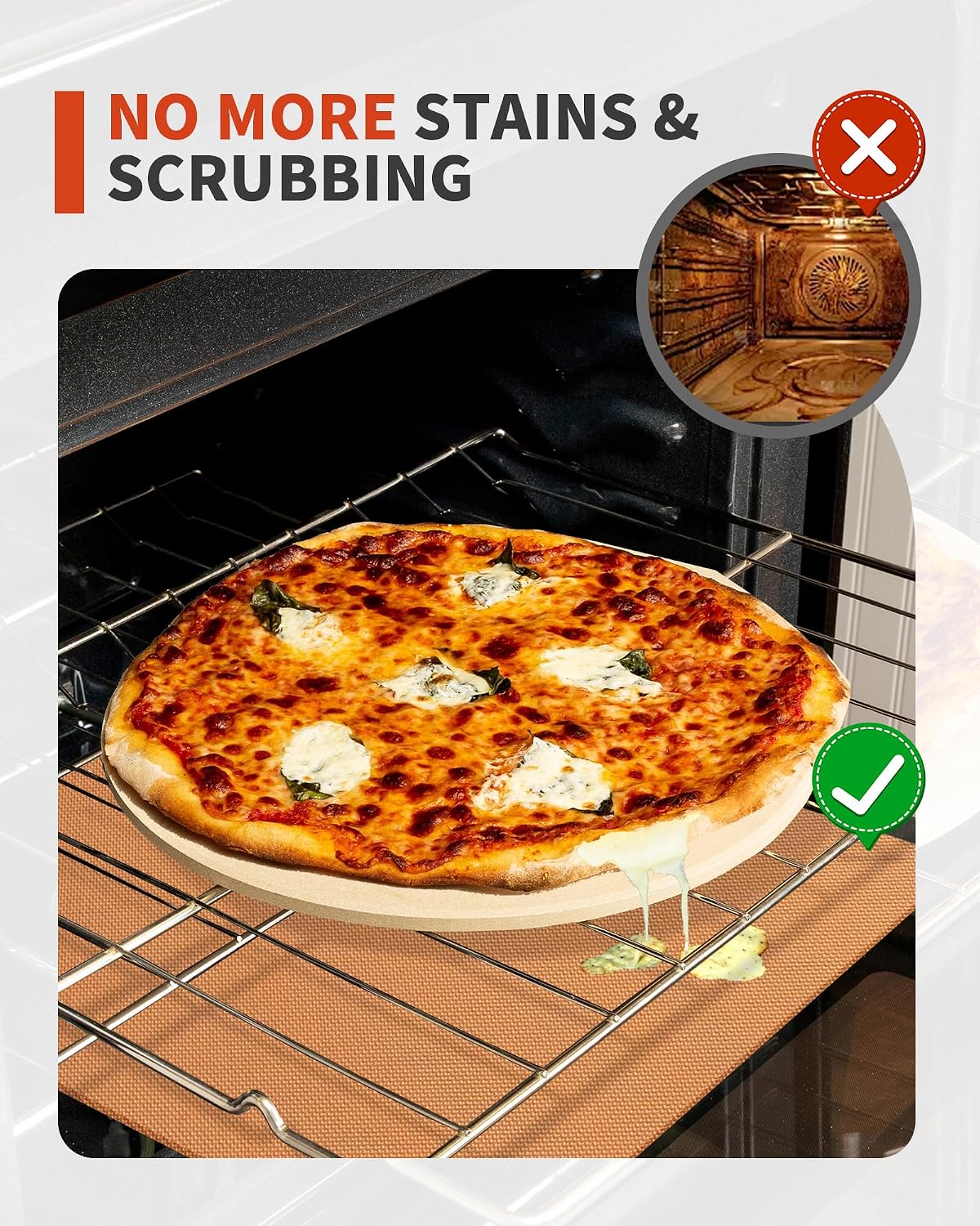 Stick Reusable Oven Liners 4 Pack 17"x25"