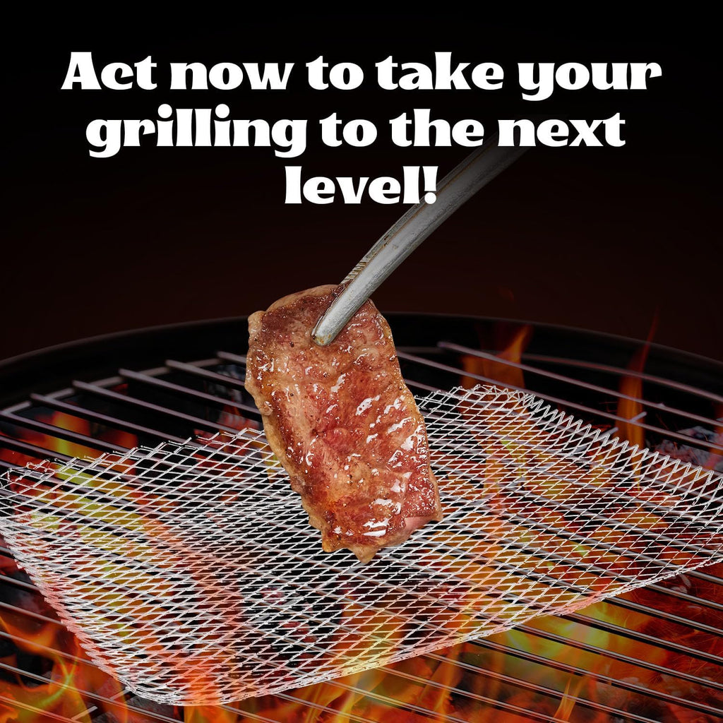 Disposable Aluminum Grill Mesh Mats 10 Pcs