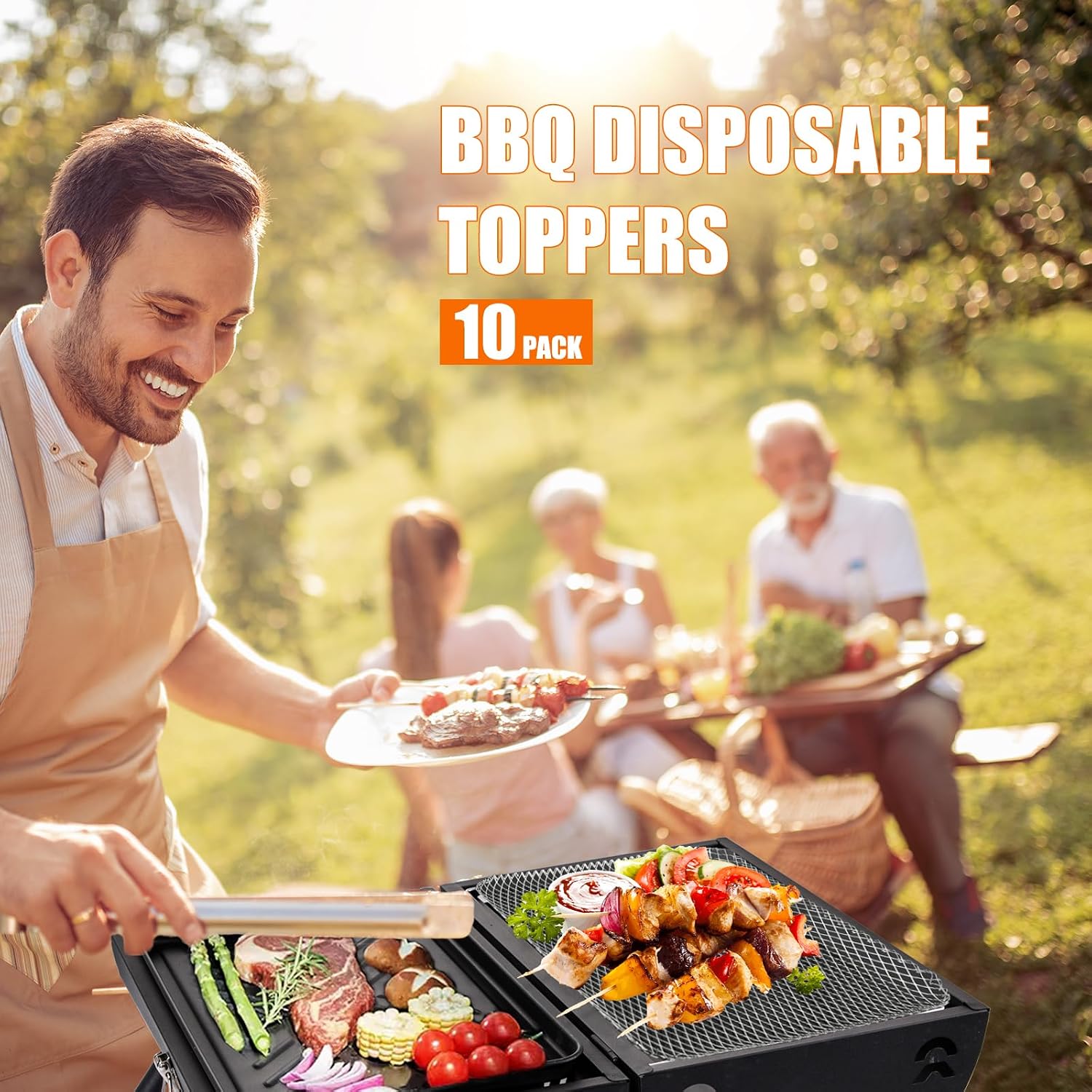 Disposable BBQ Grill Mesh Mats 10 Pack