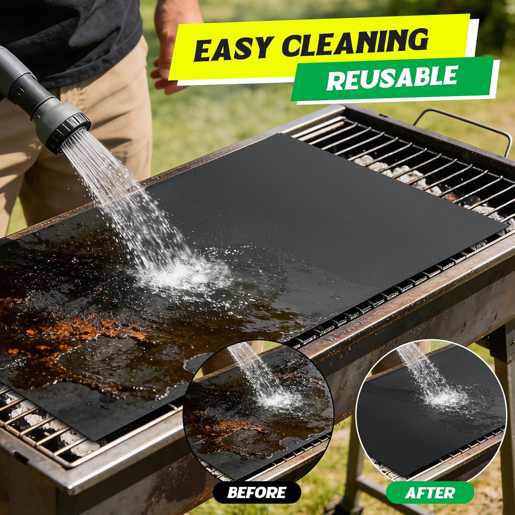 Black Non Stick Reusable Grill Mats