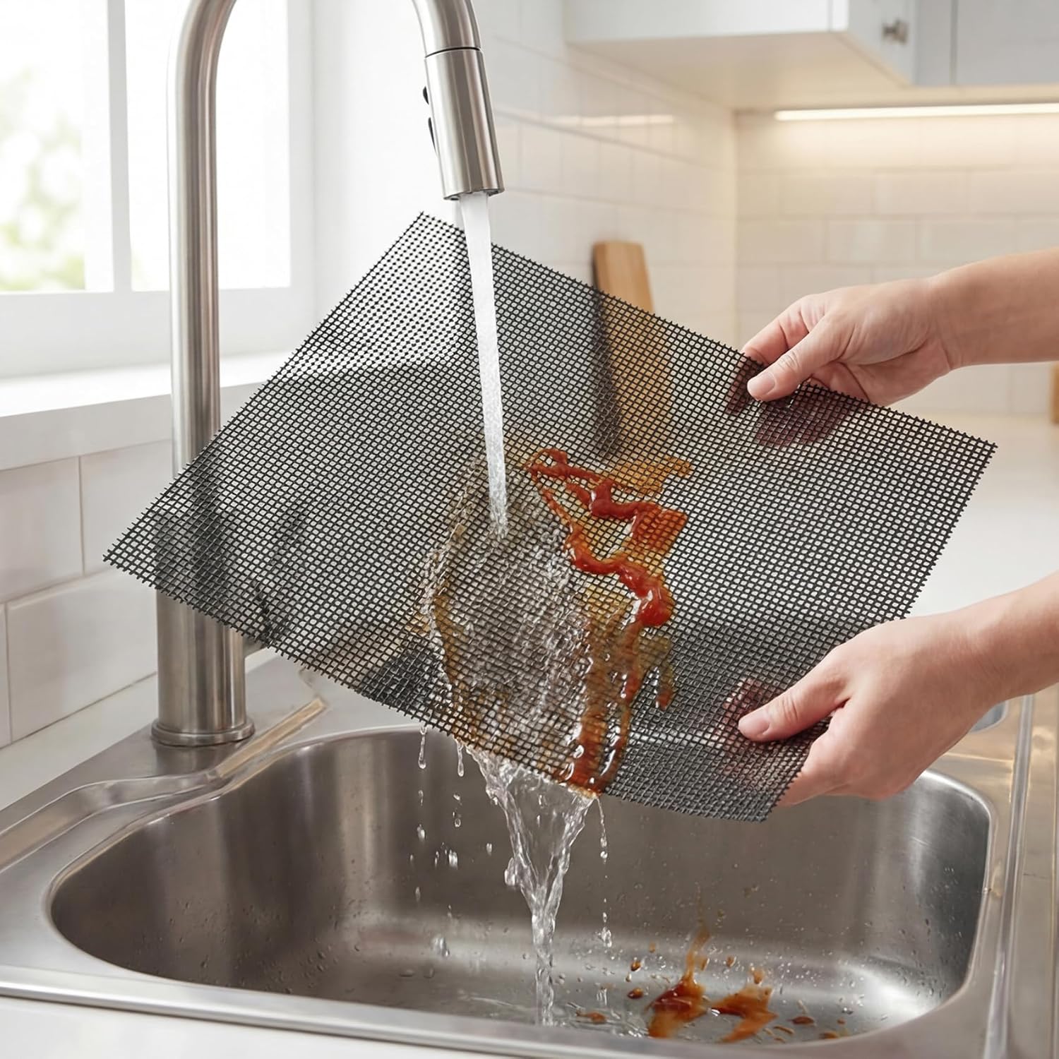 Non-Stick BBQ Grill Mesh Mats 6 Pack