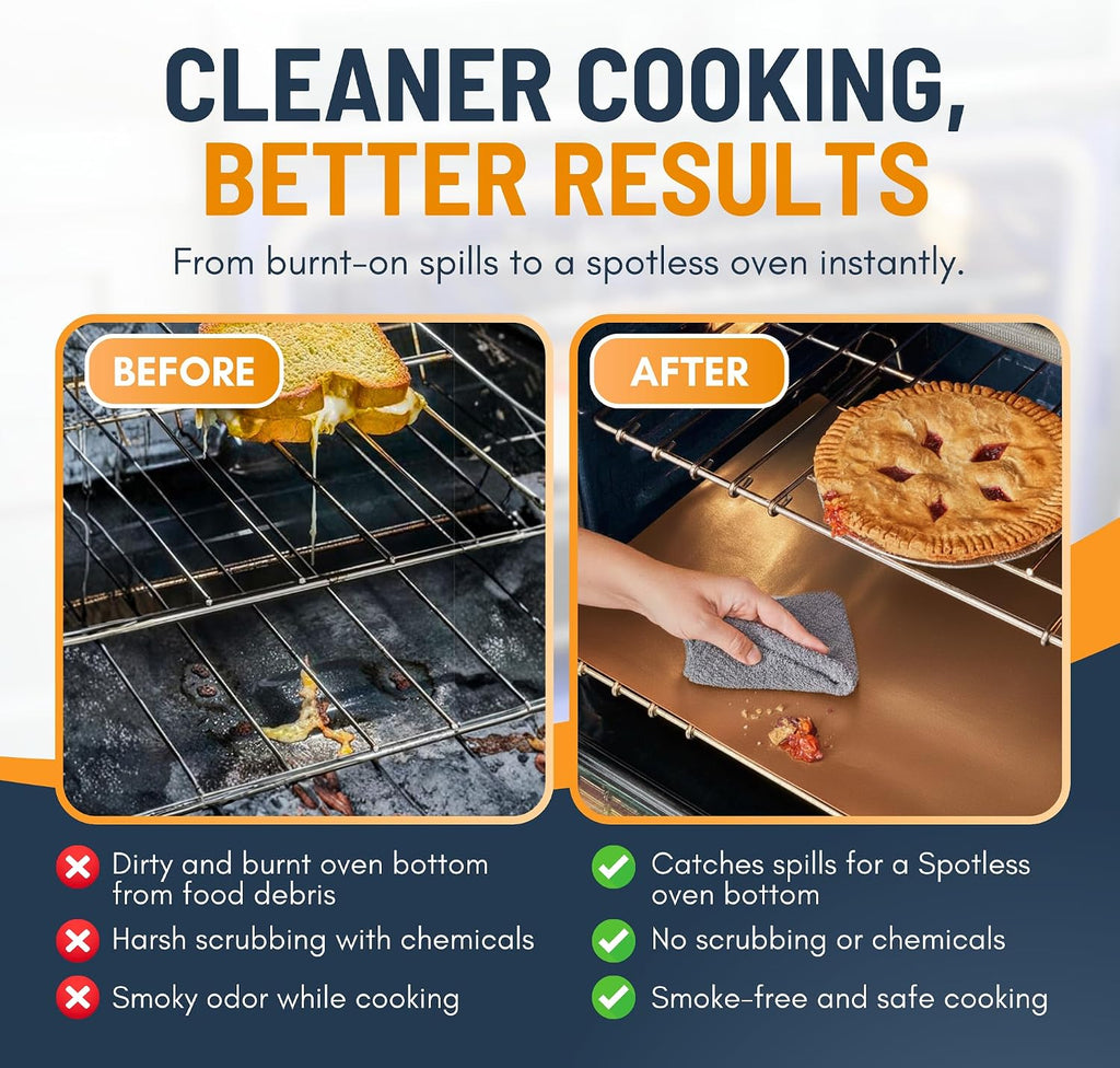 Stick Reusable Oven Liners 4 Pack 17”x25”