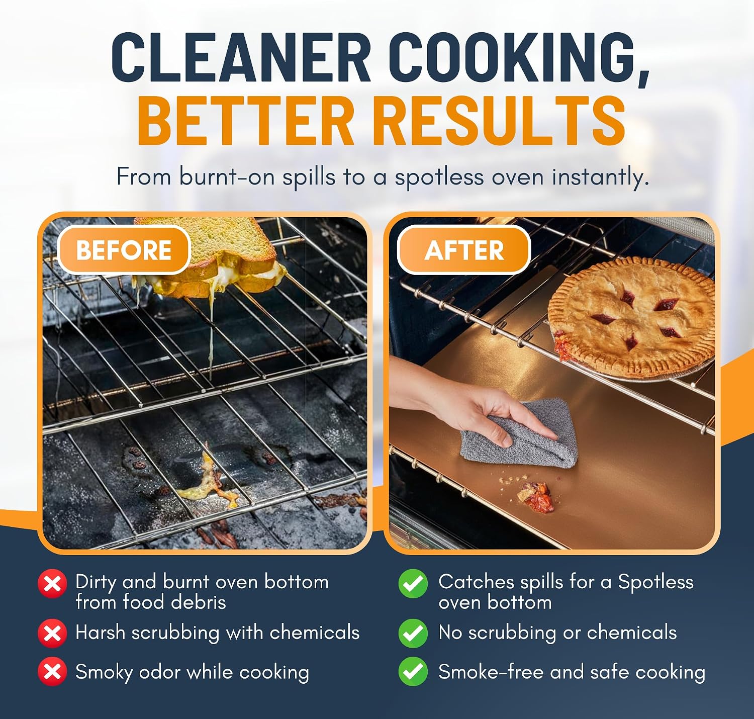 Stick Reusable Oven Liners 4 Pack 17”x25”