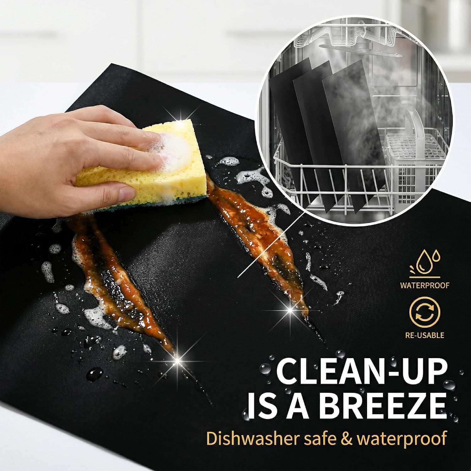 Non-Stick Grill Mats 10 Pack 23x16.5 Inch