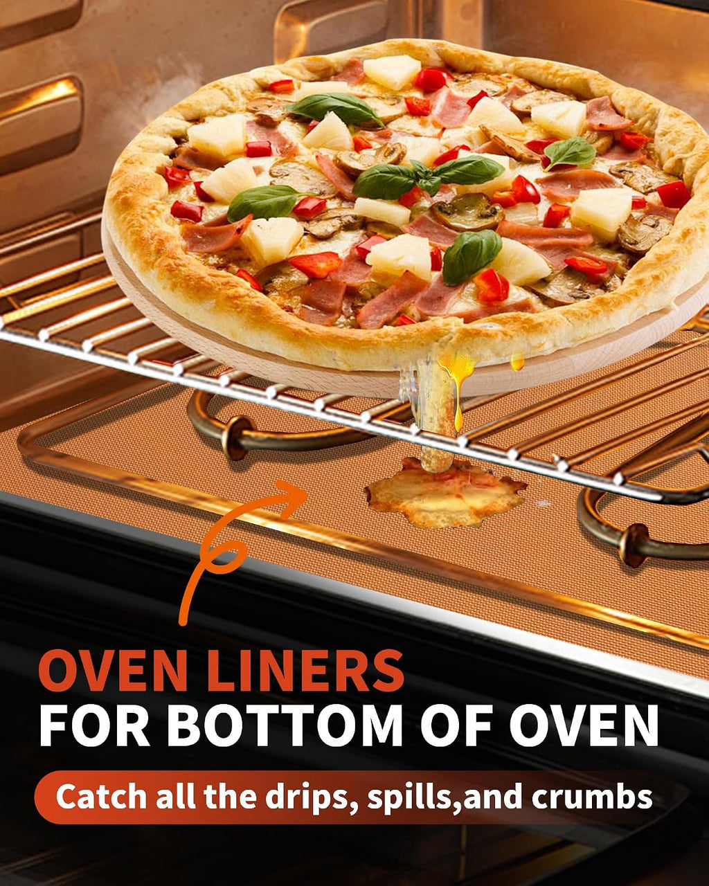 Stick Reusable Oven Liners 4 Pack 17"x25"