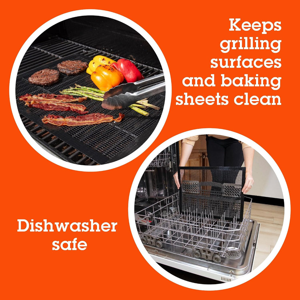 Non-Stick Reusable Grilling Mesh 2 Pack 13.25"x18"