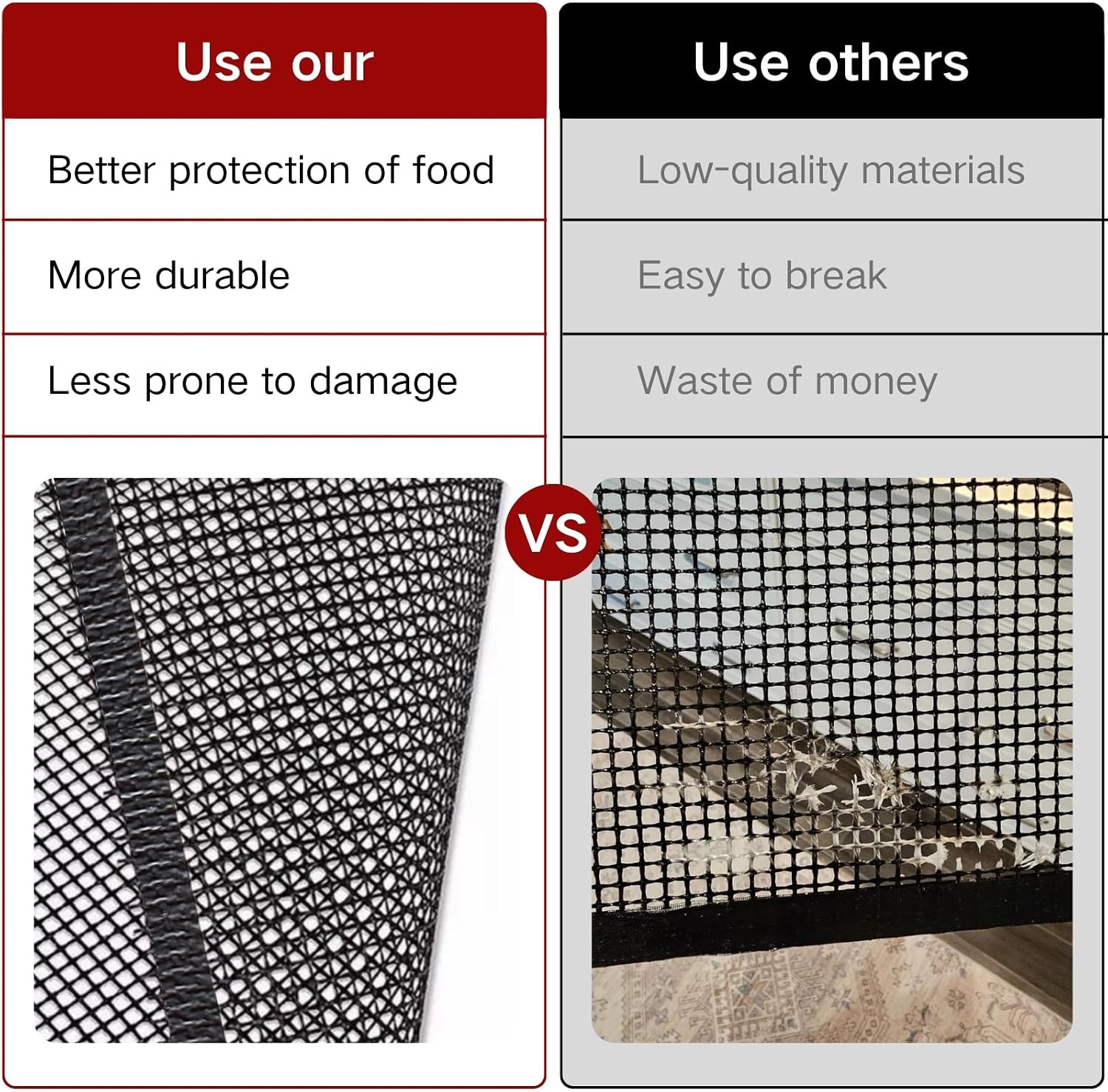 Non-Stick Reusable Grill Mesh Mats 3 Pack
