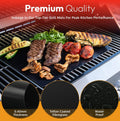 Black Non-Stick Reusable BBQ Grill Mats Set of 2