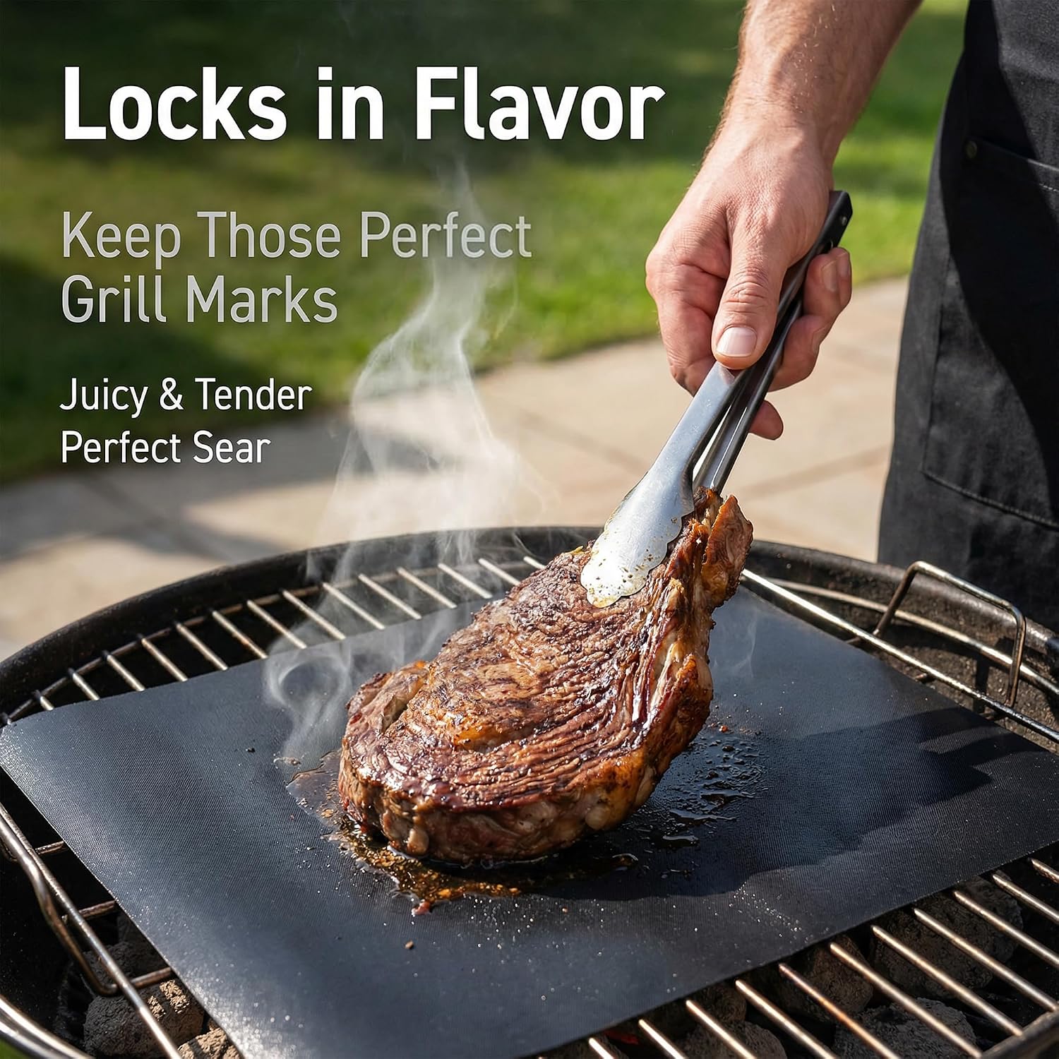 Non-Stick Grill Mats 10 Pack 23x16.5 Inch