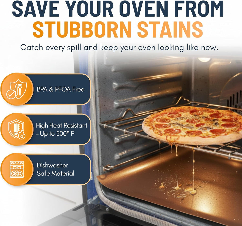 Stick Reusable Oven Liners 4 Pack 17”x25”