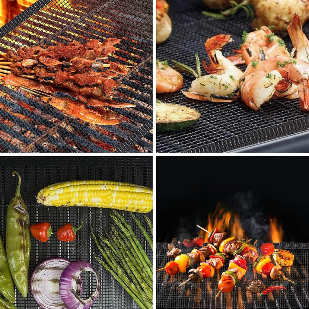 Non-Stick Reusable Grill Mesh Mats 3 Pack