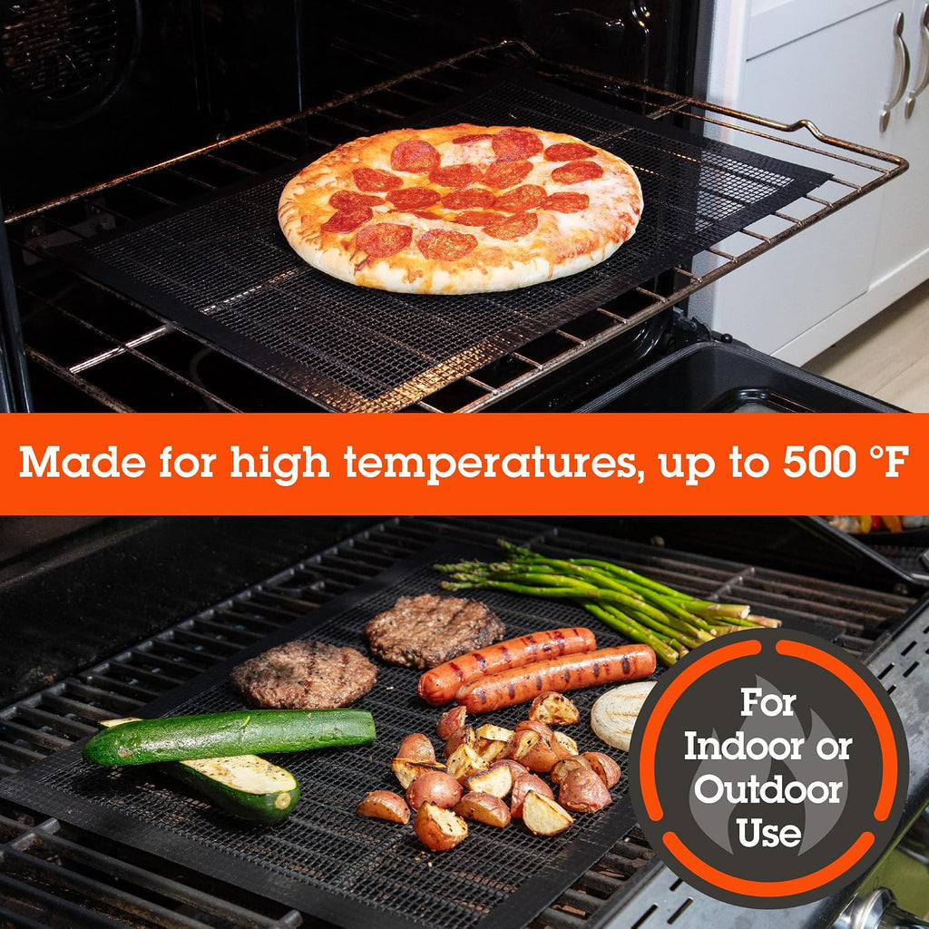 Non-Stick Reusable Grilling Mesh 2 Pack 13.25"x18"