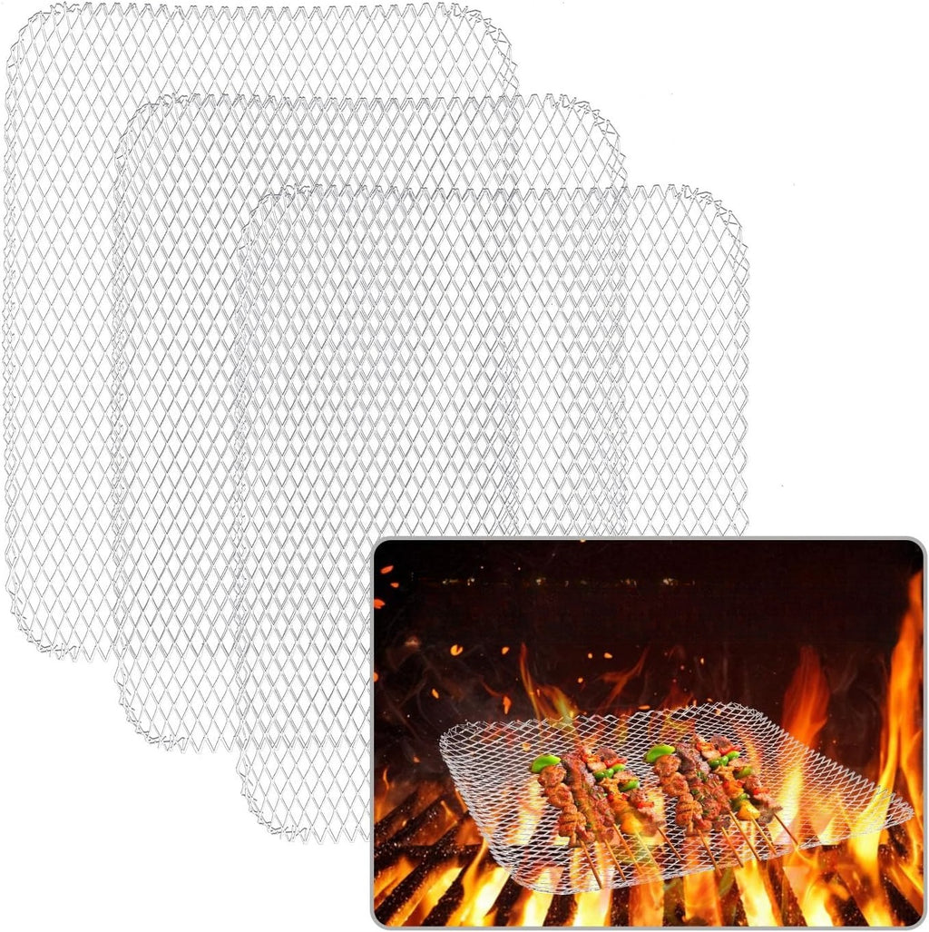 Disposable Aluminum Grill Mesh Mats 10 Pcs