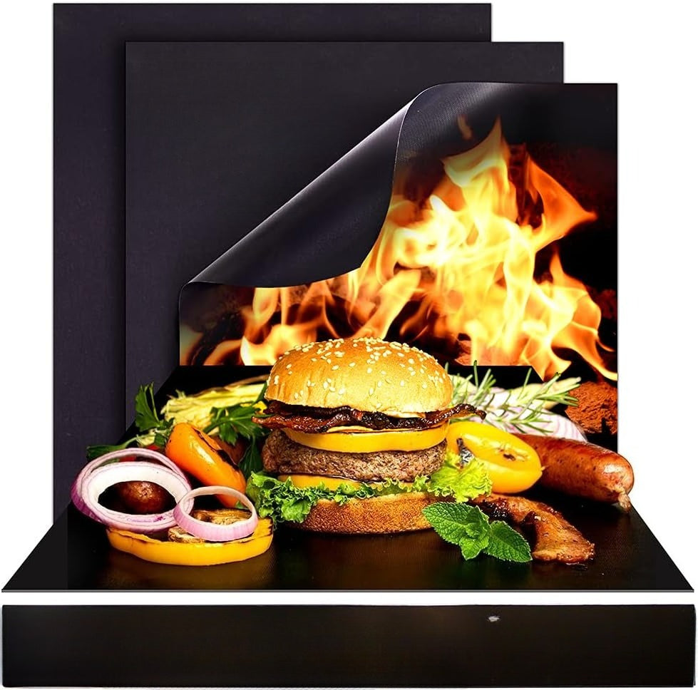 Non-Stick Reusable BBQ Grill Mats Set of 3